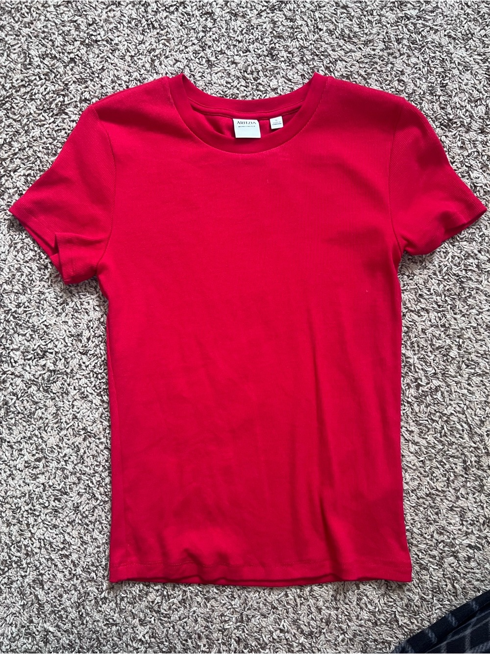 Aritzia Red Short Sleeve Crewneck Tee